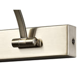 Satin Nickel Double Arm LED Wall Lamp with Frosted Shade, 38cm