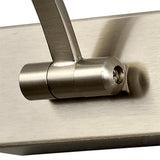 Satin Nickel Double Arm LED Wall Lamp with Frosted Shade, 38cm