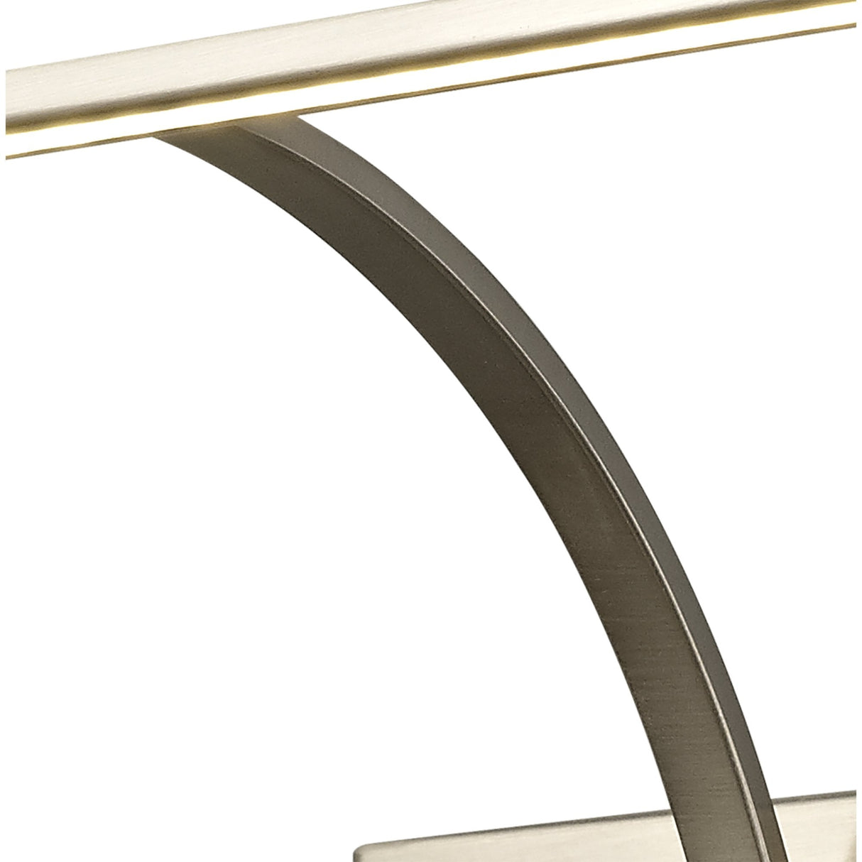 Satin Nickel Double Arm LED Wall Lamp with Frosted Shade, 38cm