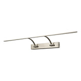 Sleek Satin Nickel LED Wall Lamp with Twin Arm Design, 95cm