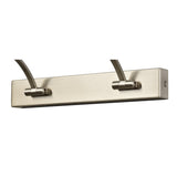 Sleek Satin Nickel LED Wall Lamp with Twin Arm Design, 95cm