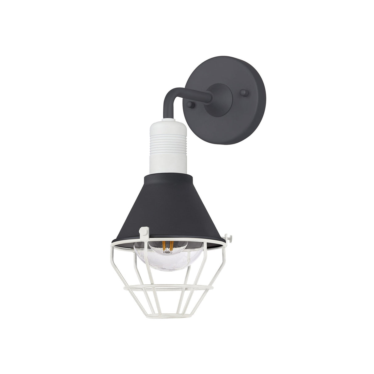 Modern Outdoor Wall Light, 1 E27 LED Bulb Compatible, IP65, Anthracite & Matte White Finish, 2-Year Warranty