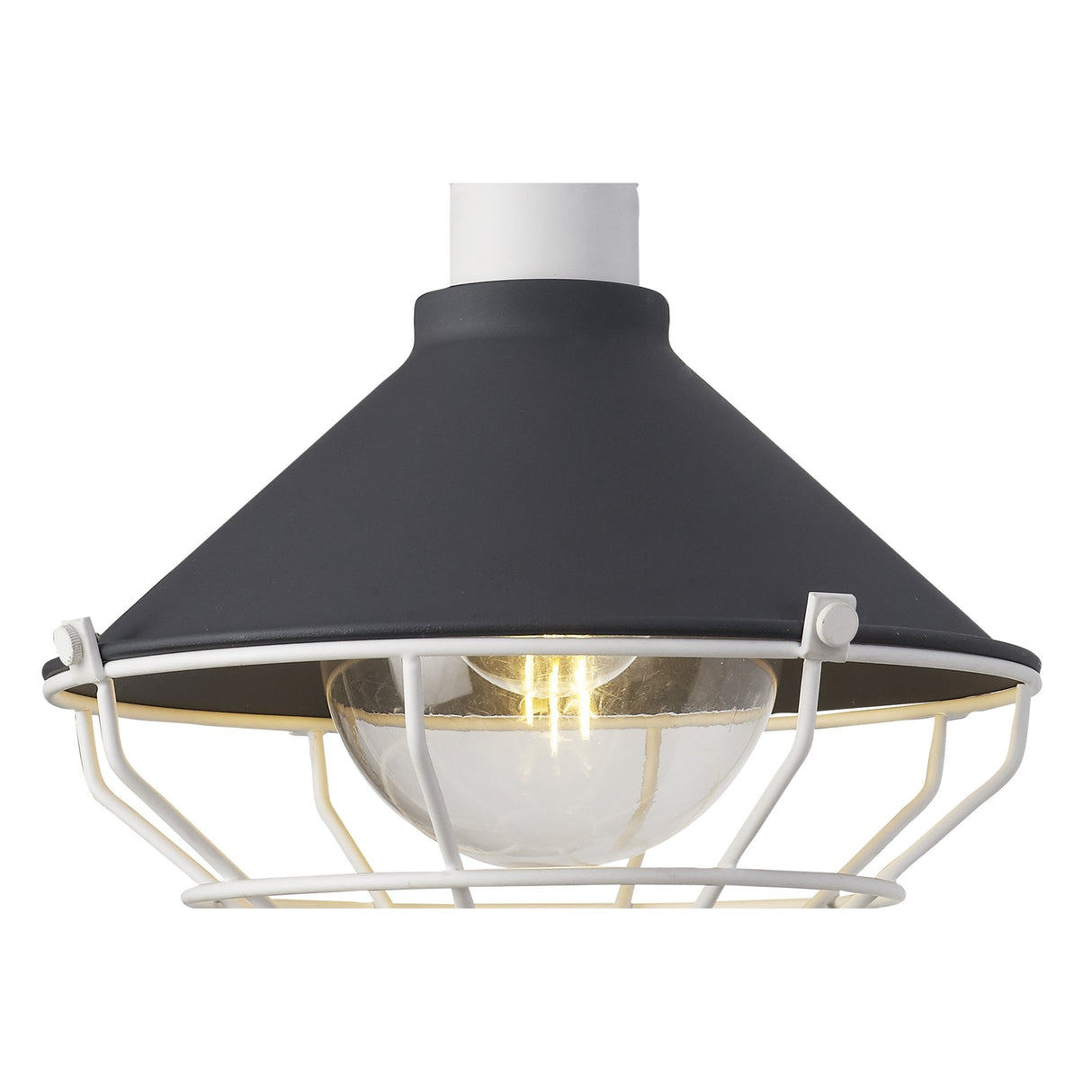Outdoor Pendant Light, 1 E27 Socket, Weatherproof Anthracite/White Finish, 2-Year Warranty