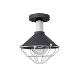 Modern Anthracite & White Semi-Flush Ceiling Light with Clear Shade, E27, IP65, 2-Year Warranty