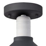 Modern Anthracite & White Semi-Flush Ceiling Light with Clear Shade, E27, IP65, 2-Year Warranty