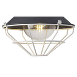 Modern Anthracite & White Semi-Flush Ceiling Light with Clear Shade, E27, IP65, 2-Year Warranty