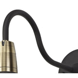 Contemporary Outdoor Wall Lamp, Matt Black & Brushed Bronze Finish, Clear Shade, 2-Year Warranty
