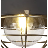 Contemporary Outdoor Wall Lamp, Matt Black & Brushed Bronze Finish, Clear Shade, 2-Year Warranty