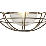Contemporary Outdoor Wall Lamp, Matt Black & Brushed Bronze Finish, Clear Shade, 2-Year Warranty