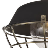 Elegant Matt Black and Brushed Bronze Pendant Light with Clear Shade, IP65 Rated, Adjustable Drop