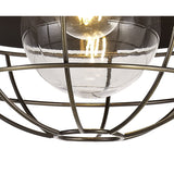 Elegant Matt Black and Brushed Bronze Pendant Light with Clear Shade, IP65 Rated, Adjustable Drop