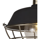 Modern IP65 Semi-Flush Ceiling Light with Clear Shade in Matt Black and Brushed Bronze Finish, E27 Base
