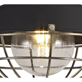 Modern IP65 Semi-Flush Ceiling Light with Clear Shade in Matt Black and Brushed Bronze Finish, E27 Base
