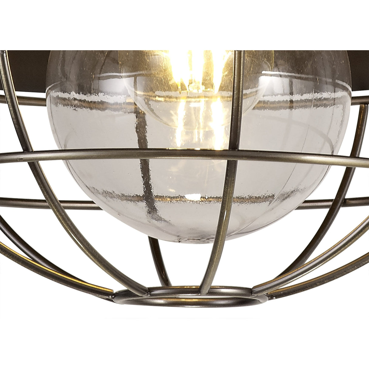 Modern IP65 Semi-Flush Ceiling Light with Clear Shade in Matt Black and Brushed Bronze Finish, E27 Base