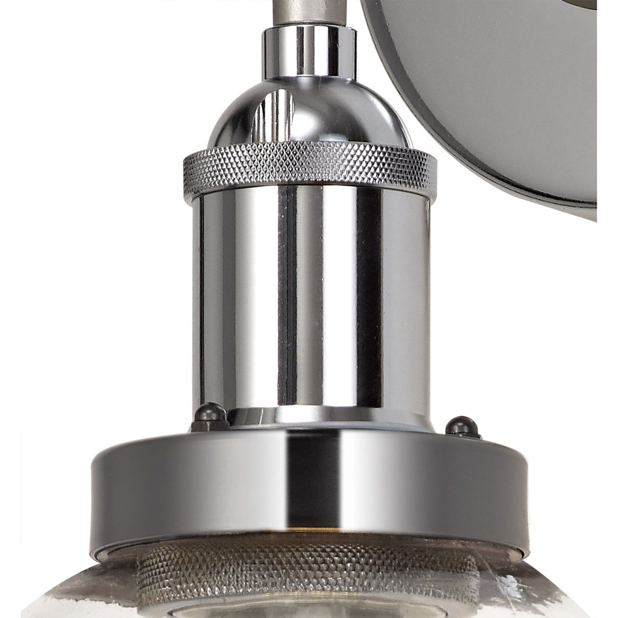 Outdoor Wall Lantern in Titanium Silver & Polished Chrome with Clear Shade