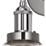 Outdoor Wall Lantern in Titanium Silver & Polished Chrome with Clear Shade