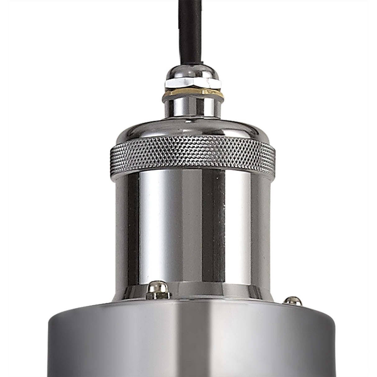 Sleek Outdoor Pendant Light - E27 IP65 in Titanium Silver & Polished Chrome