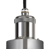 Sleek Outdoor Pendant Light - E27 IP65 in Titanium Silver & Polished Chrome