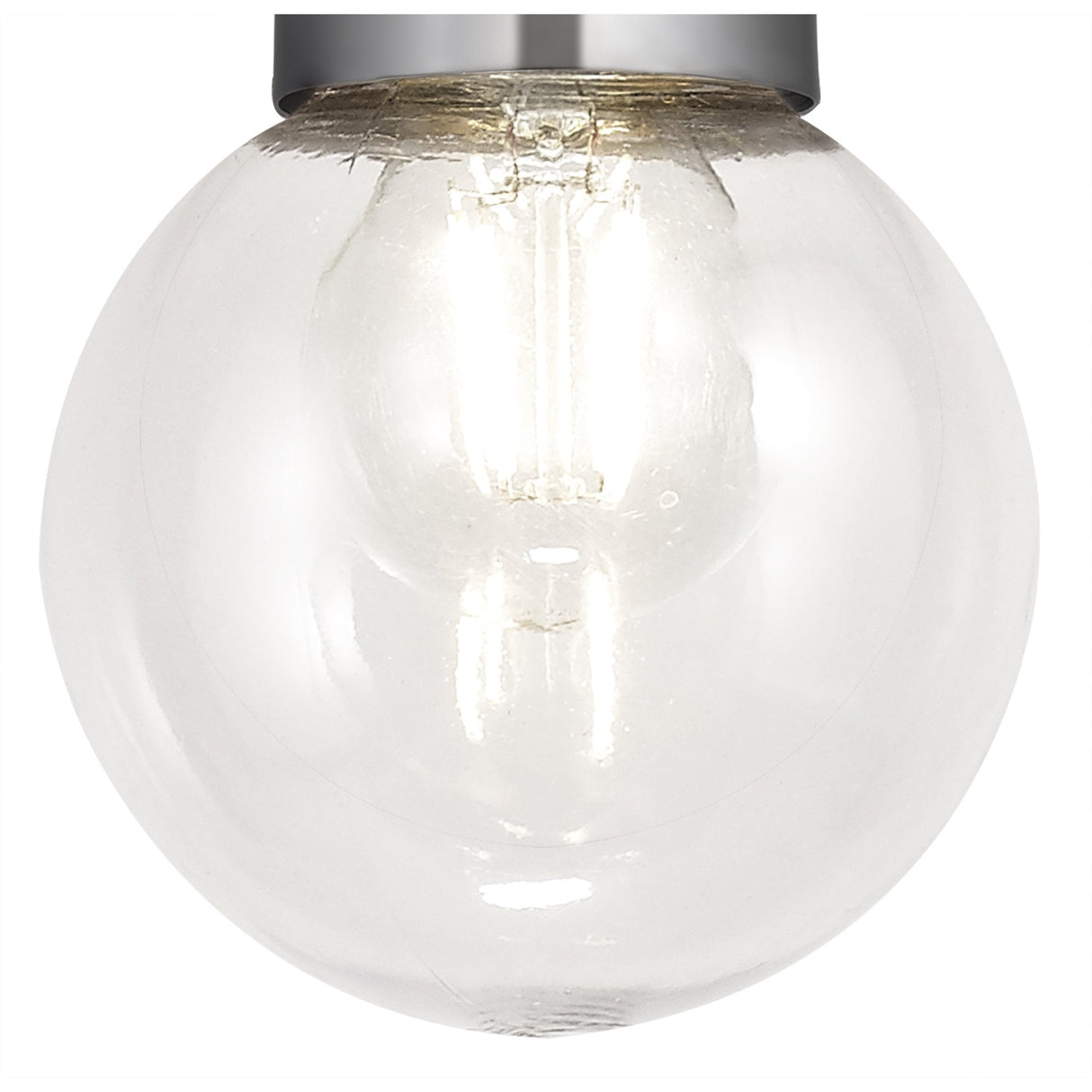 Sleek Outdoor Pendant Light - E27 IP65 in Titanium Silver & Polished Chrome