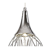 Polished Chrome Pendant Light with Clear Glass Shade