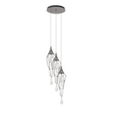 Elegant Chrome Trio Pendant with Clear Glass, GU10 Fittings