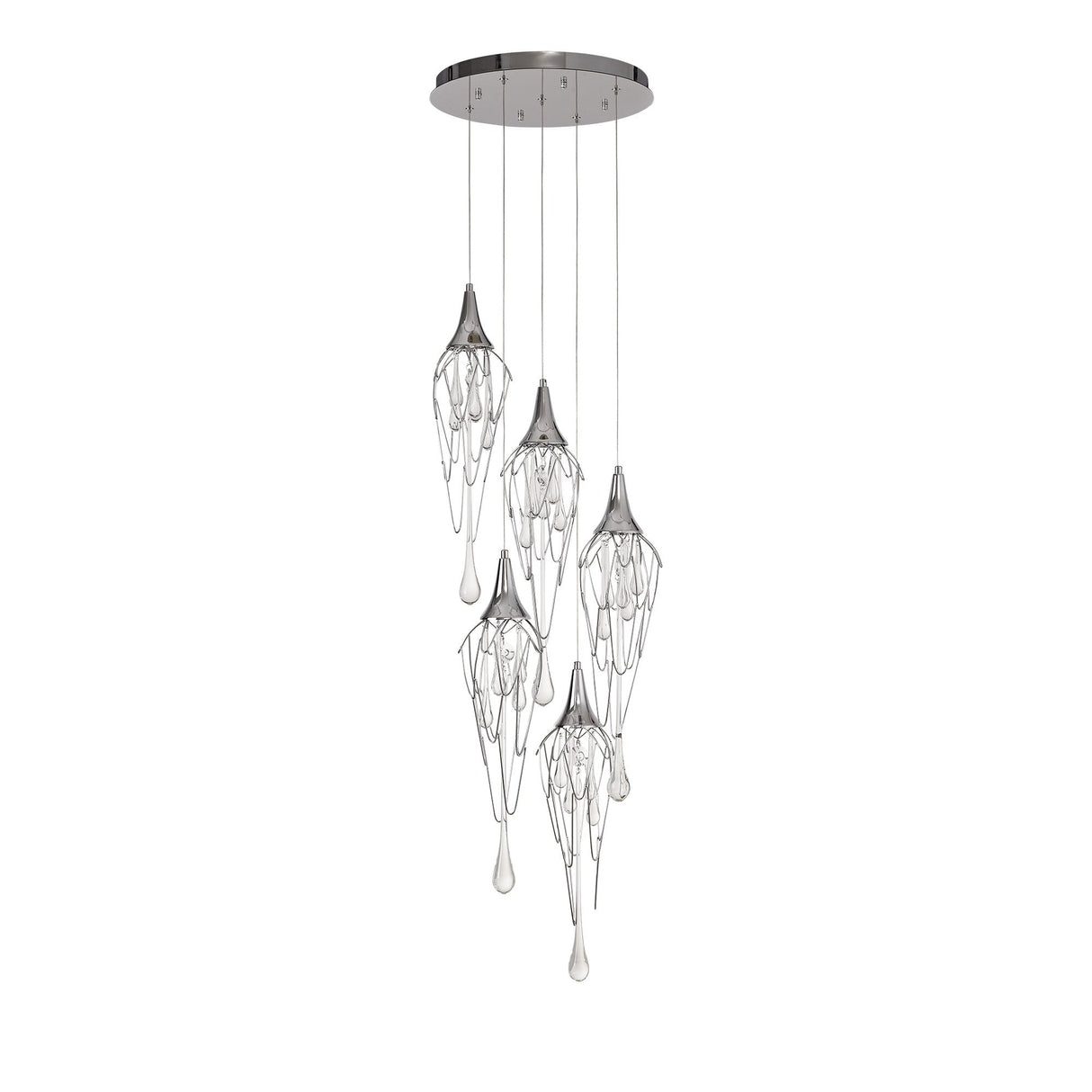 Radiant Circle Pendant, 5 x GU10, Gleaming Chrome