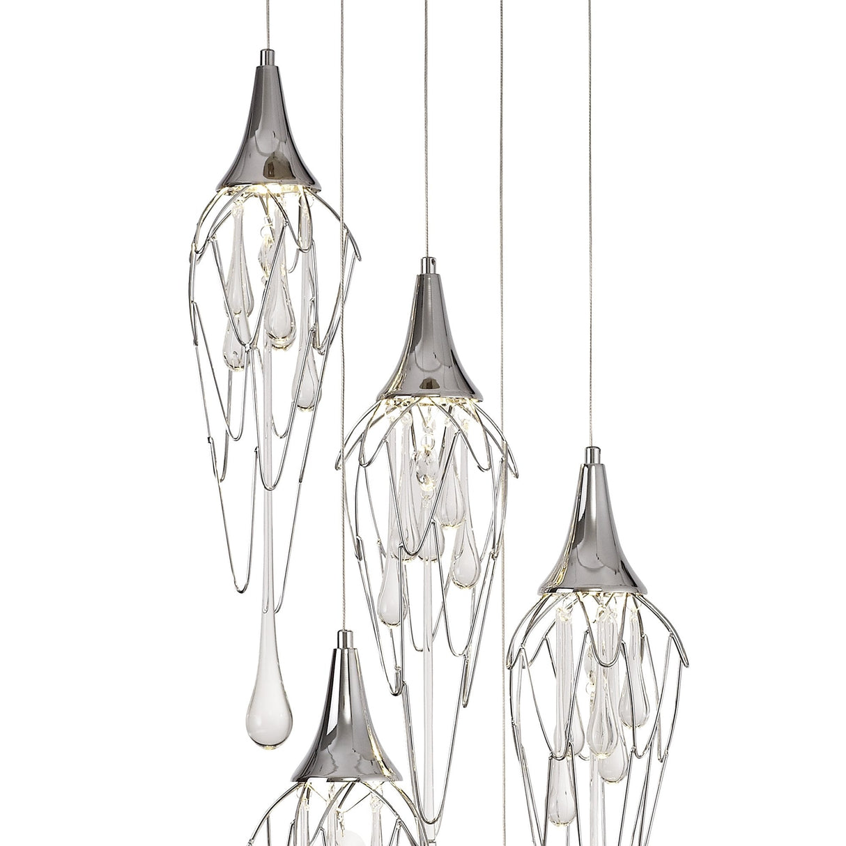 Radiant Circle Pendant, 5 x GU10, Gleaming Chrome