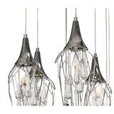 Gleaming Polished Chrome Pendant with 18 Spotlight GU10, Round Design