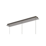 Sleek Polished Chrome Linear Pendant with Clear Glass Accents