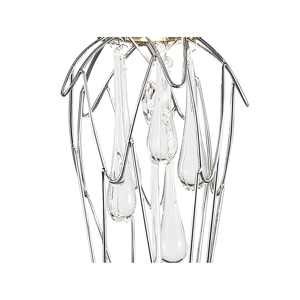 Sleek Polished Chrome Linear Pendant with Clear Glass Accents