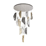 Stellar Cascade Pendant, 21-Light, Polished Chrome with Gradient Glass Spheres