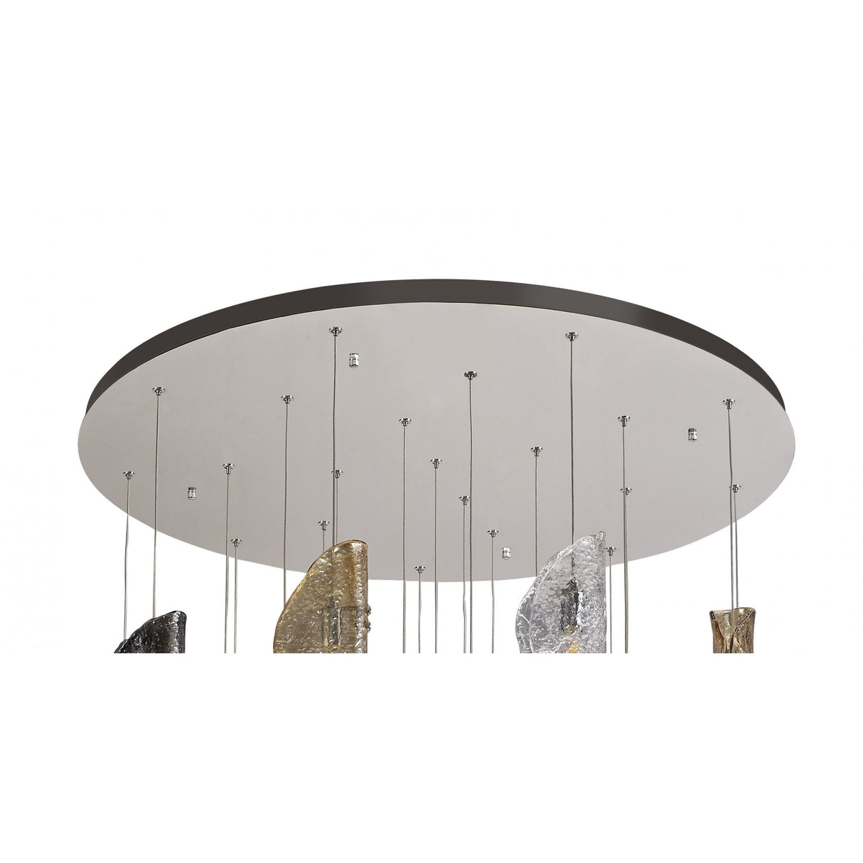 Stellar Cascade Pendant, 21-Light, Polished Chrome with Gradient Glass Spheres