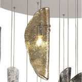 Stellar Cascade Pendant, 21-Light, Polished Chrome with Gradient Glass Spheres