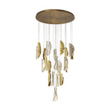 Luxe Cascade Pendant Light with Cognac Glass and Brass Accents