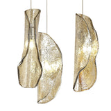 Luxe Cascade Pendant Light with Cognac Glass and Brass Accents