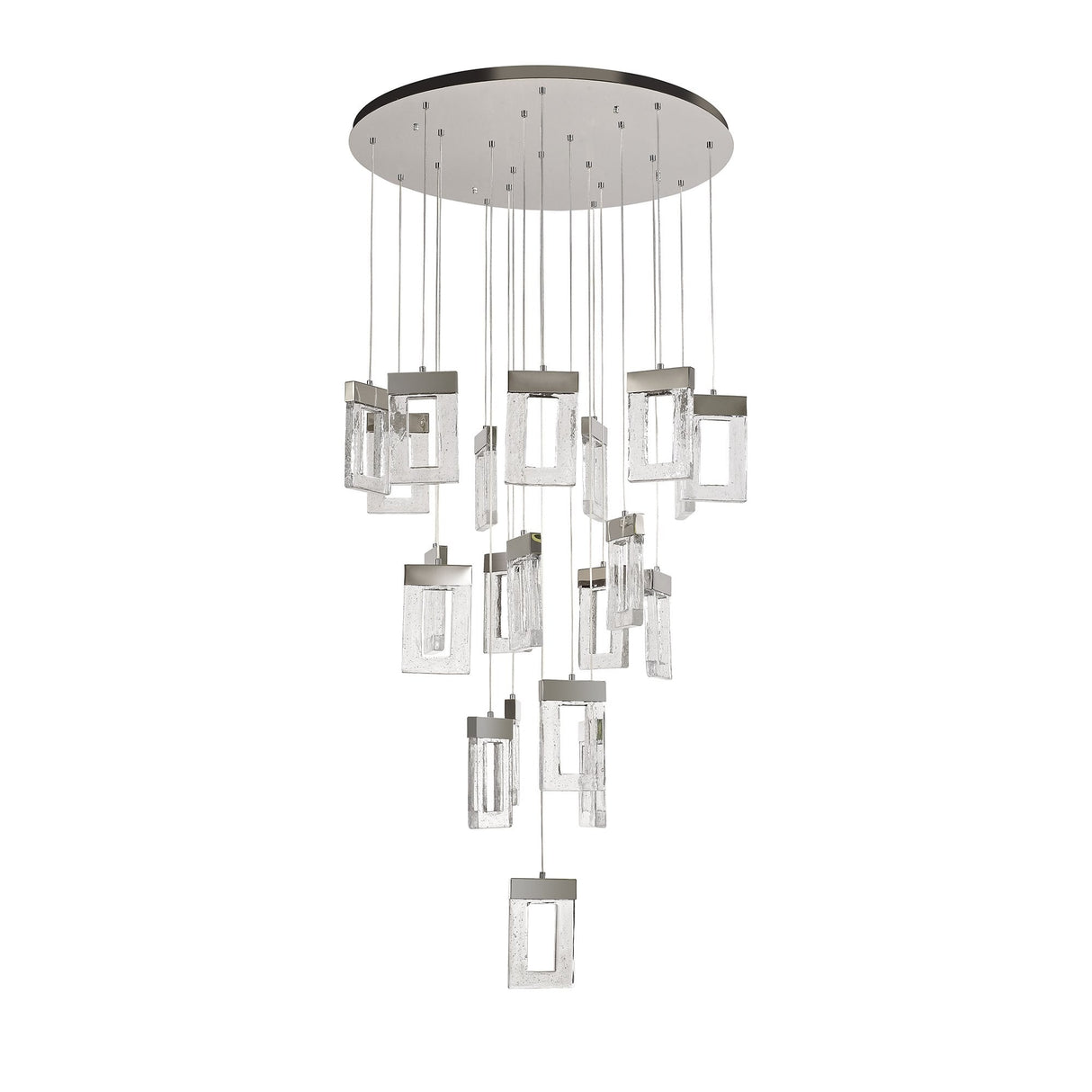 Gleaming Polished Chrome Pendant Light with Integrated LEDs - Dimmable, Warm White, 5M Drop, 3-Year Warranty