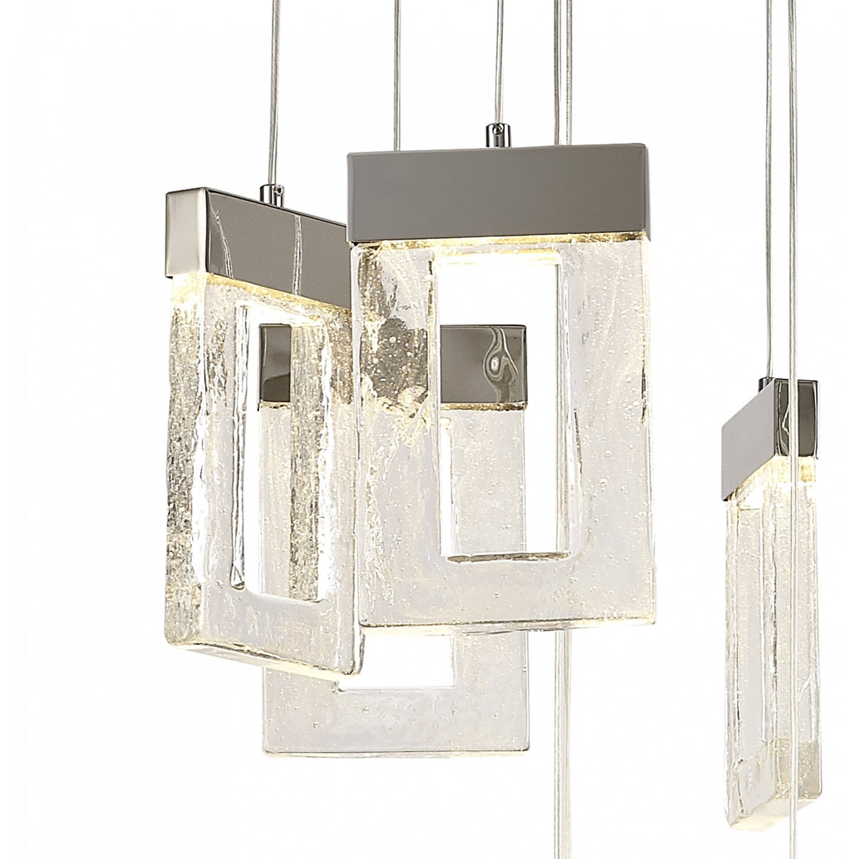Gleaming Polished Chrome Pendant Light with Integrated LEDs - Dimmable, Warm White, 5M Drop, 3-Year Warranty