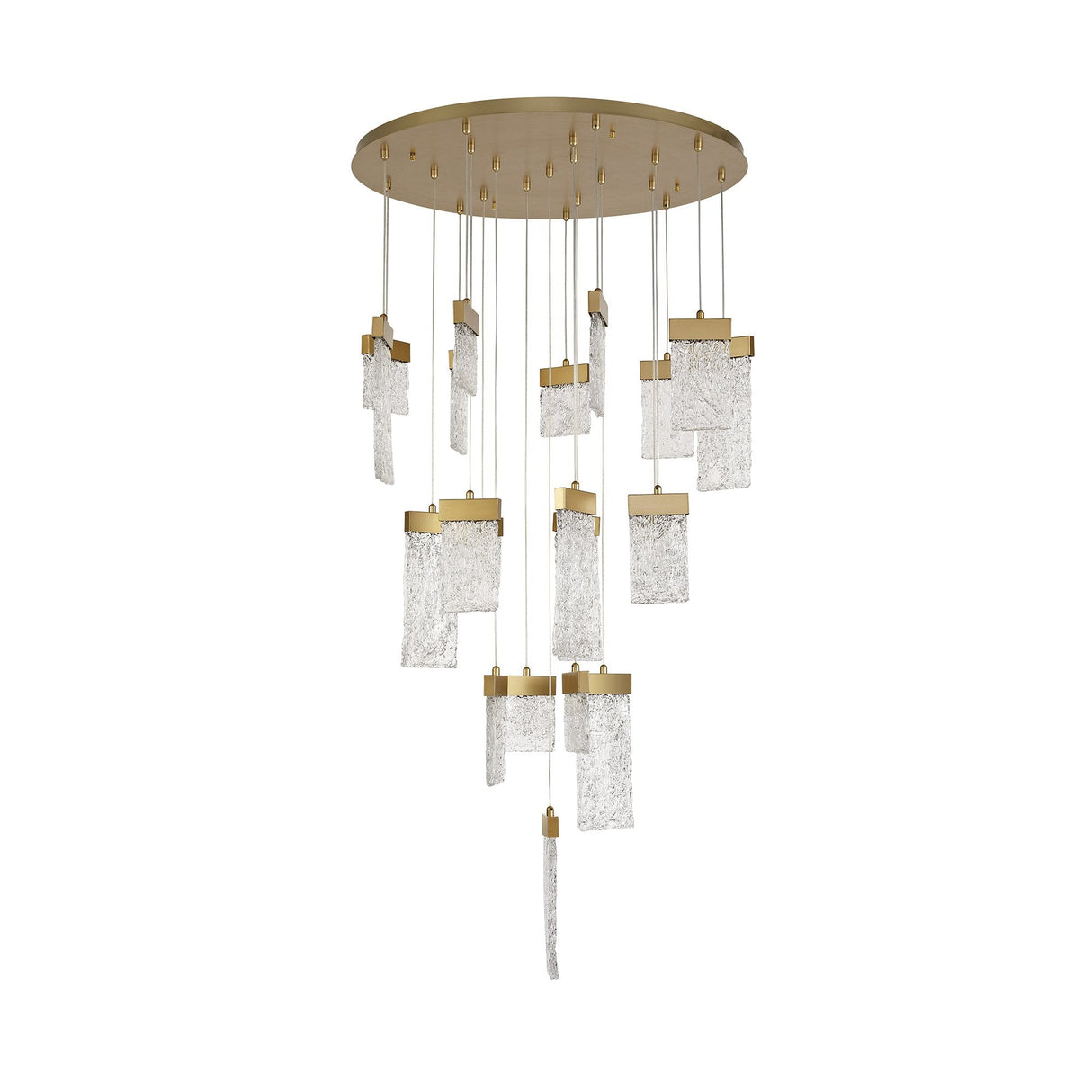 Elegant Brushed Gold LED Pendant Light - 860mm, Dimmable, Warm White