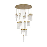 Elegant Brushed Gold LED Pendant Light - 860mm, Dimmable, Warm White