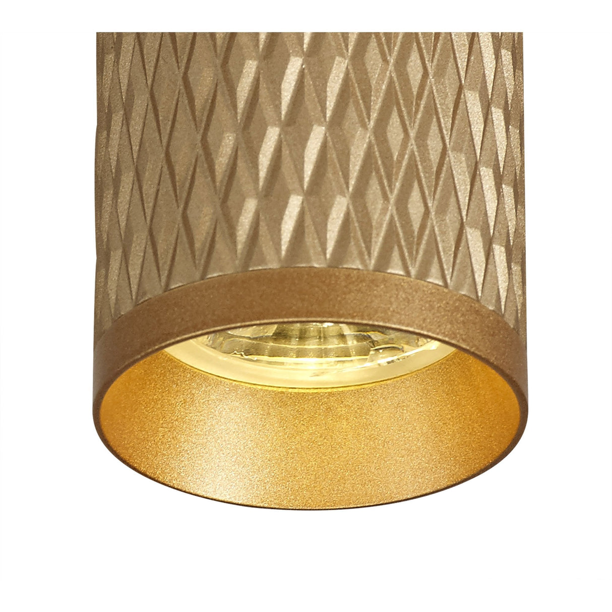 Champagne Gold Cylinder Surface Mounted Ceiling Light, GU10 Compatible