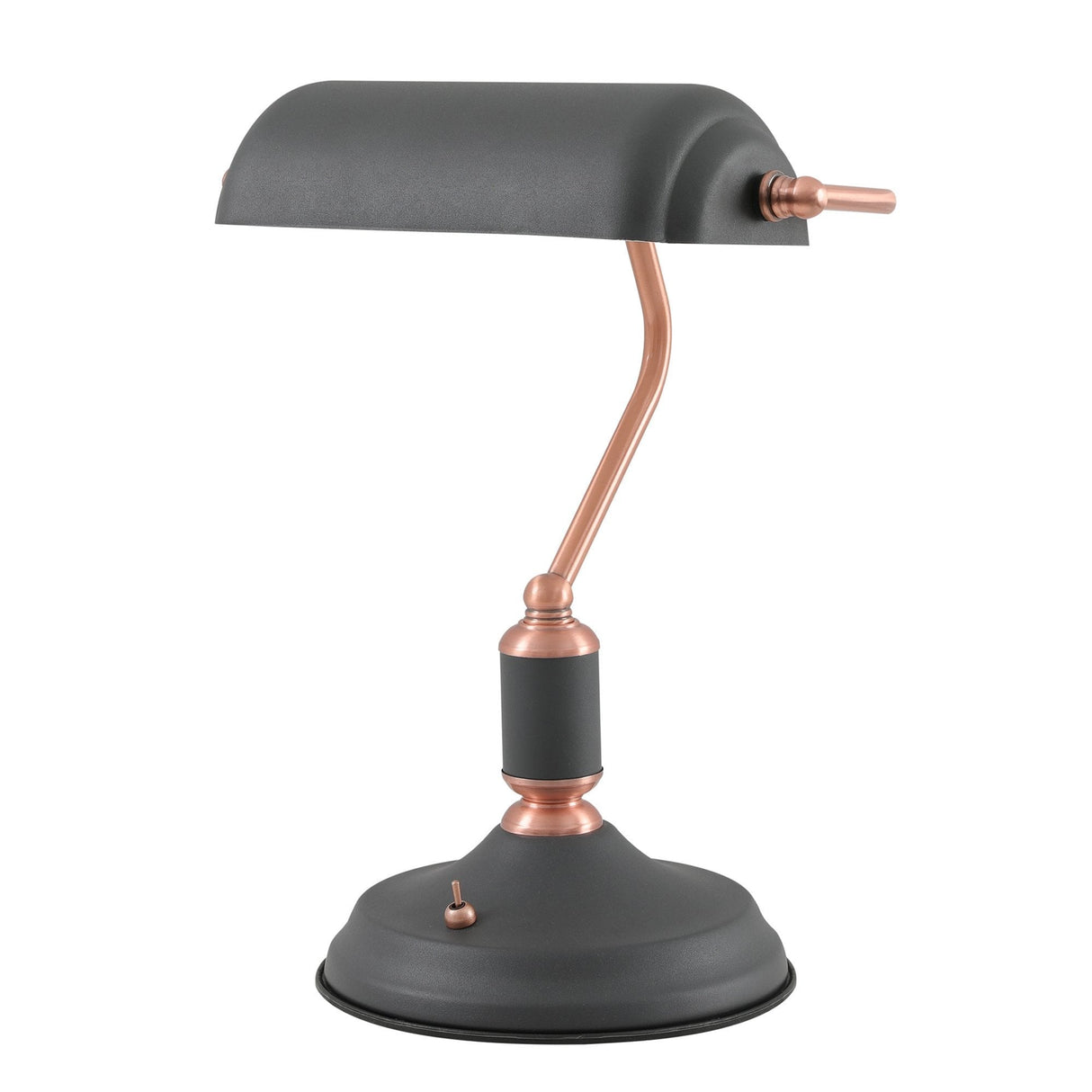 Modern Sand Black and Copper Table Lamp with Adjustable Toggle Switch