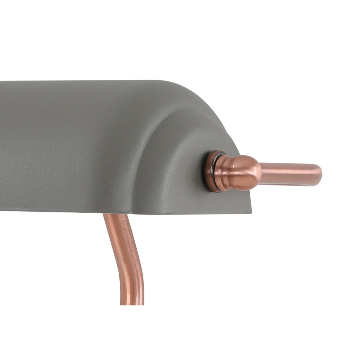 Elegant Sand Grey Table Lamp with Copper Accents and Toggle Switch