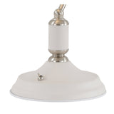Satin Nickel & Sand White Table Lamp with Toggle Switch and E27 Socket