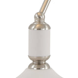 Satin Nickel & Sand White Table Lamp with Toggle Switch and E27 Socket
