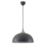 Modern Sand Black and Satin Nickel Pendant Light with Adjustable Drop