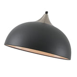 Modern Sand Black and Satin Nickel Pendant Light with Adjustable Drop