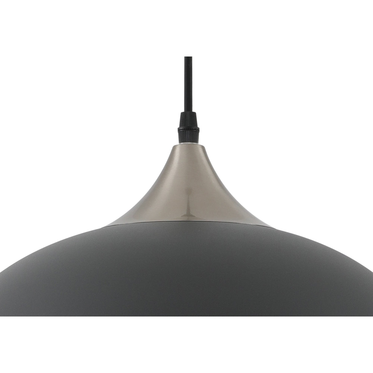 Modern Sand Black and Satin Nickel Pendant Light with Adjustable Drop