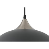 Modern Sand Black and Satin Nickel Pendant Light with Adjustable Drop