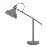 Versatile Sand Grey and Copper Adjustable Desk Lamp