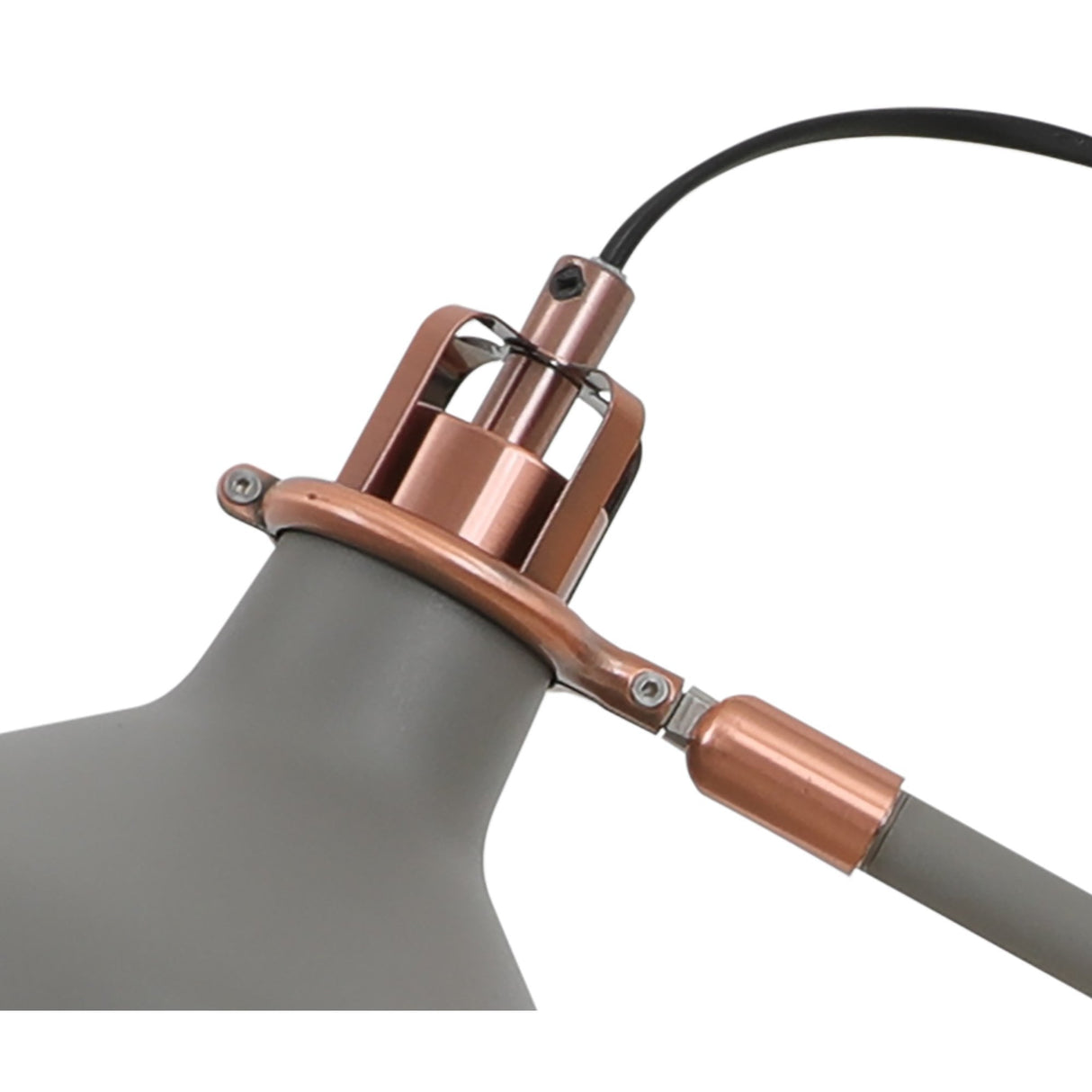 Versatile Sand Grey and Copper Adjustable Desk Lamp